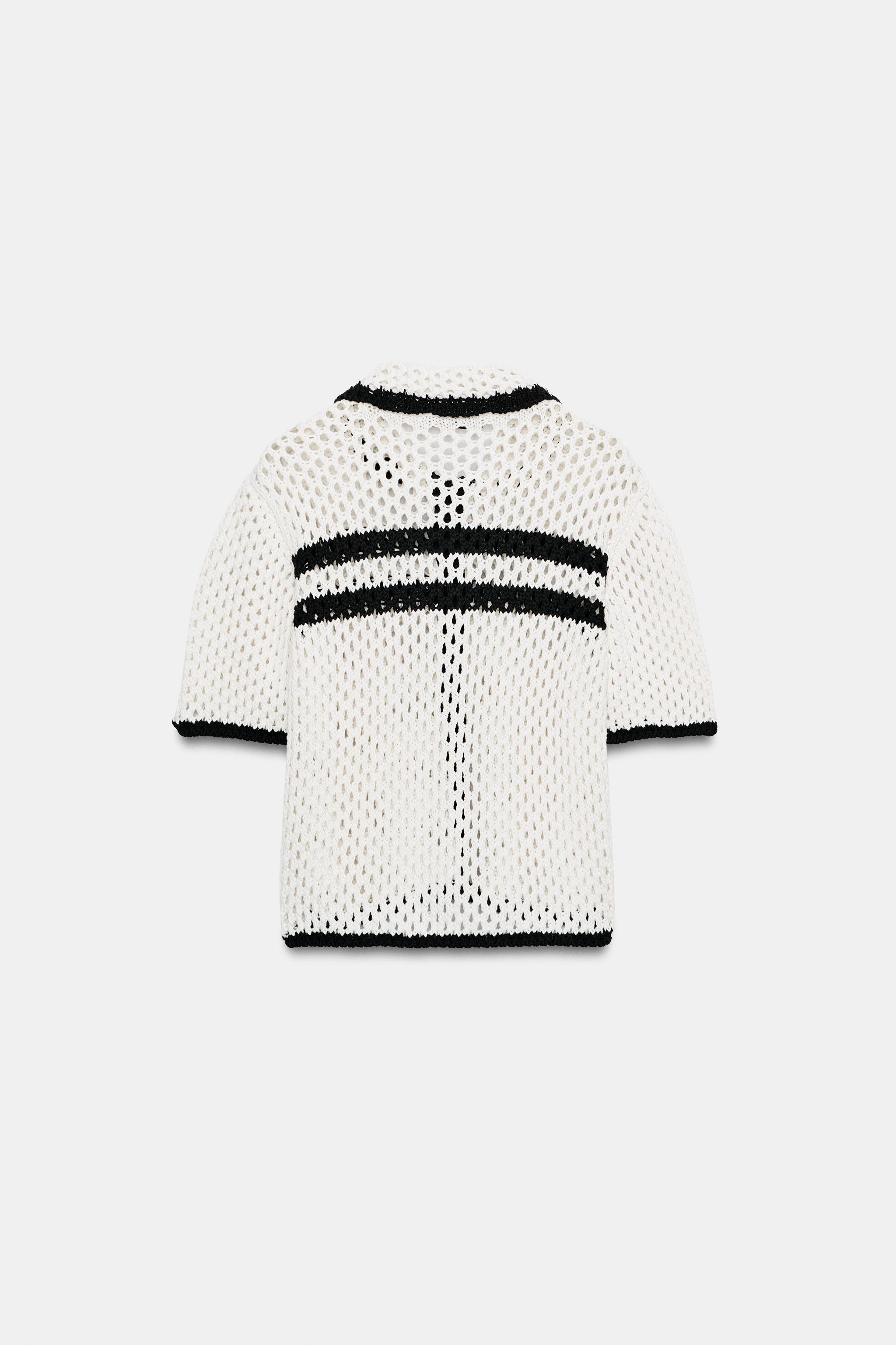 GILET POLO EN MAILLE AJOURÉE